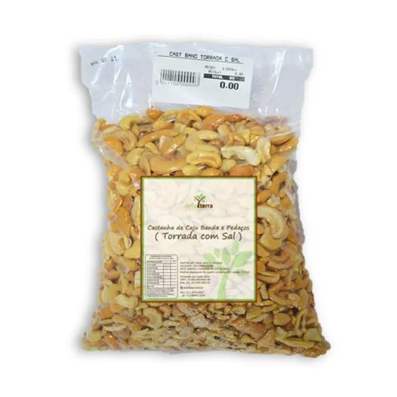 Castanha De Caju Banda E Pedaços Torrada Com Sal 1kg