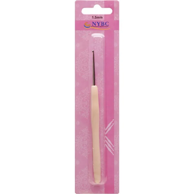 Agulha Para Croche Tam.1,5mm Cabo Silicone Salmao - NYBC