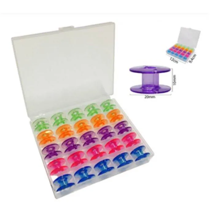 Kit c/25 Bobinas Plástica P/ Maquina de Costura Baixa