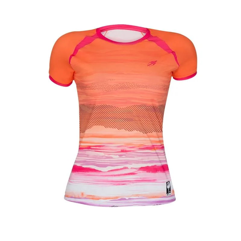 Camiseta mormaii beach tennis feminina manga curta estampada Laranja PP