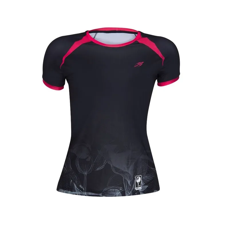 Camiseta mormaii beach tennis feminina manga curta estampada Preto PP