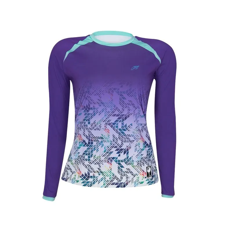 Camiseta manga longa Mormaii estampada feminina uv a13 Lilas GG