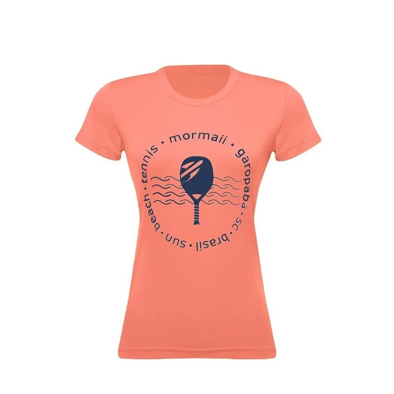 Camiseta Mormaii manga curta feminina beach tennis sun Fluor-laranja M