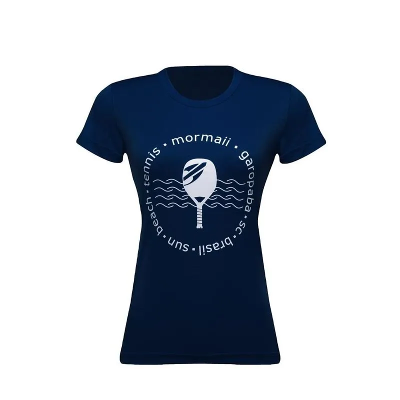 Camiseta Mormaii manga curta feminina beach tennis sun Azul-marinho P