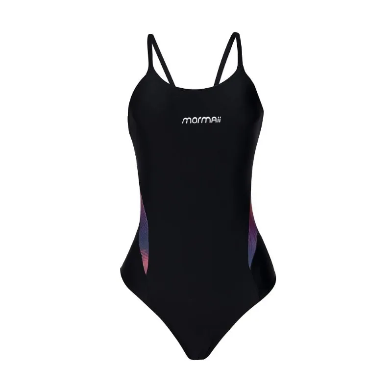 Maiô feminino nadador liso mormaii Preto-roxo PP - Mormaii