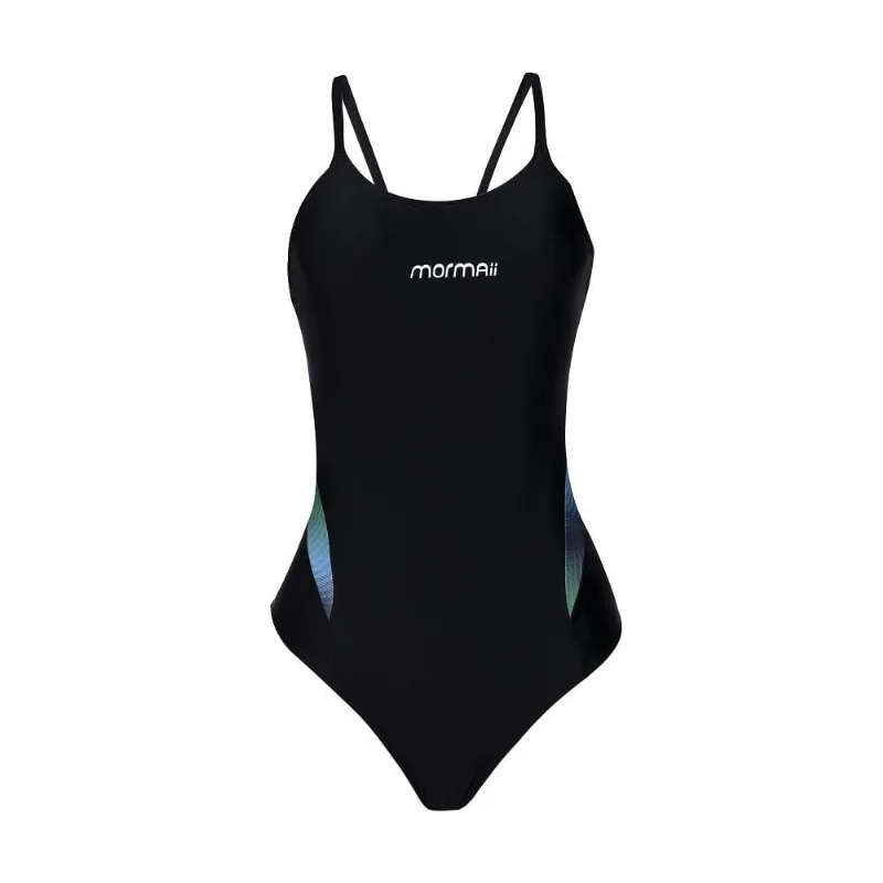Maiô feminino nadador liso mormaii Preto-azul G - Mormaii