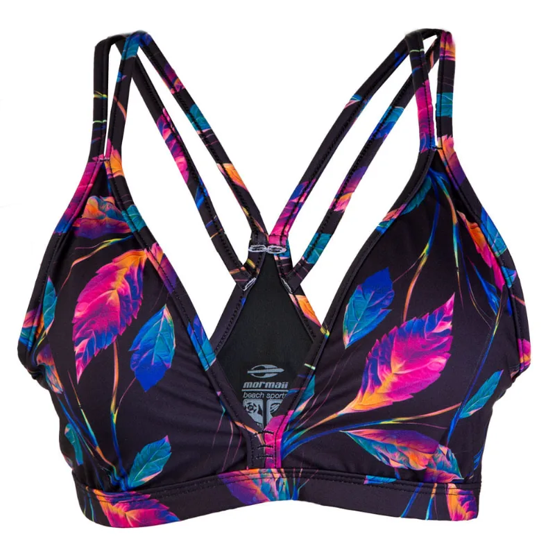 Top Mormaii Nadador Playa Beach Sports Estampado UV50+Feminino P / Preto