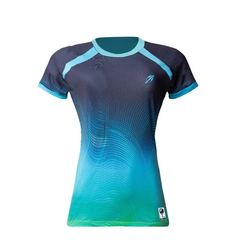 Camiseta mormaii beach tennis feminina manga curta estampada Azul-marinho-verde G