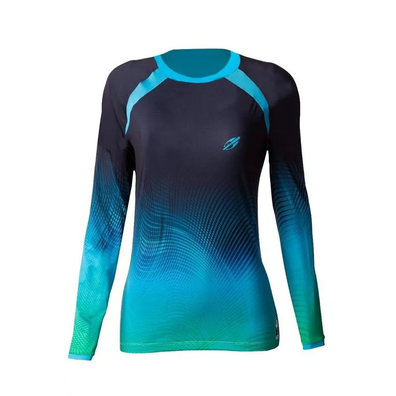 Camiseta manga longa Mormaii estampada feminina uv a13 Azul-marinho-verde G