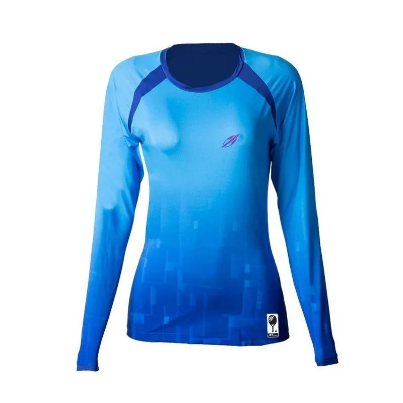 Camiseta manga longa Mormaii estampada feminina uv a13 Azul-claro M