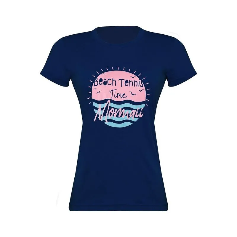 Camiseta Mormaii manga curta feminina beach tennis time Azul-marinho PP