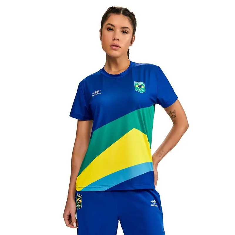 Camiseta manga curta feminina podium time brasil mormaii S
