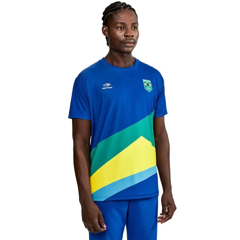Camiseta manga curta masculina podium time brasil Mormaii 4XL