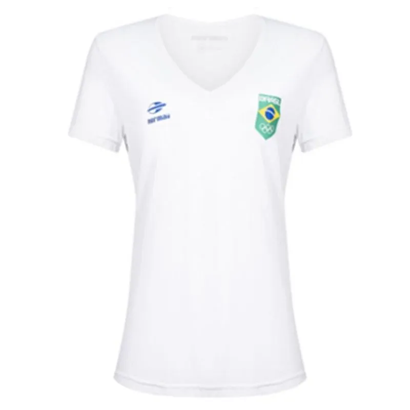 Camiseta manga curta decote v feminina time brasil Mormaii 018s Branco PP