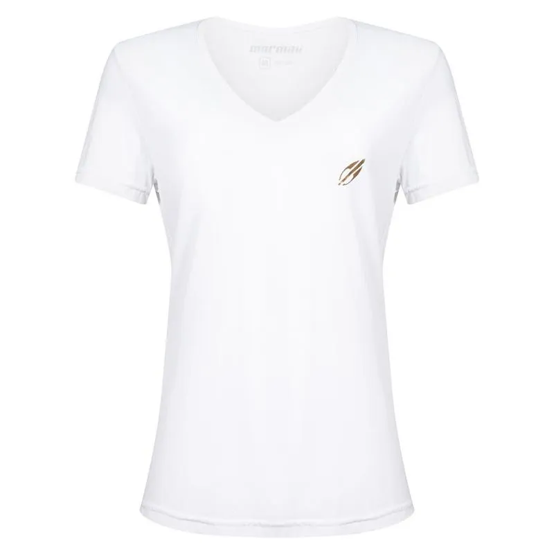 Camiseta feminina manga curta decote v beach sports Mormaii 2733 Branco P