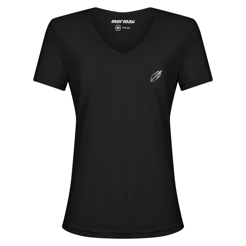 Camiseta feminina manga curta decote v beach sports Mormaii 2733 Preto P