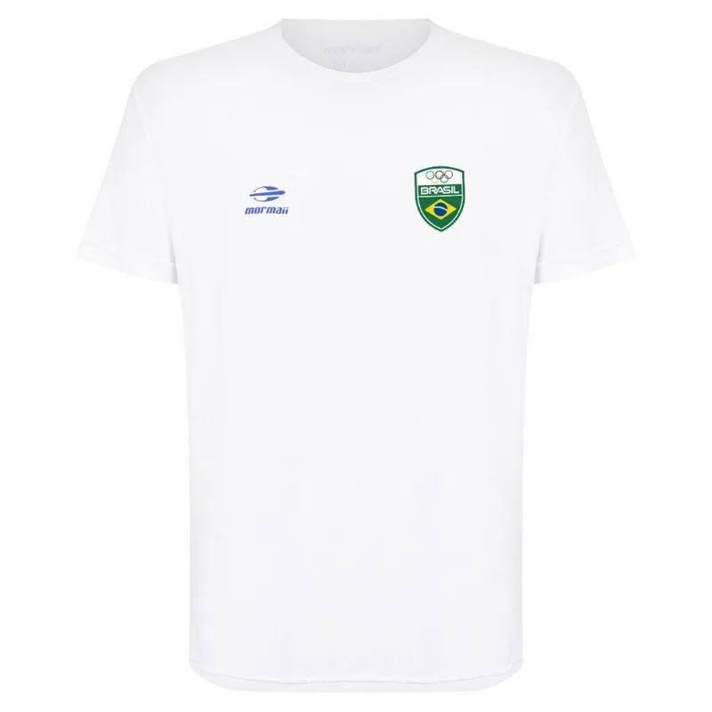 Camiseta Manga Curta Masculina Time Brasil Mormaii M / Branco