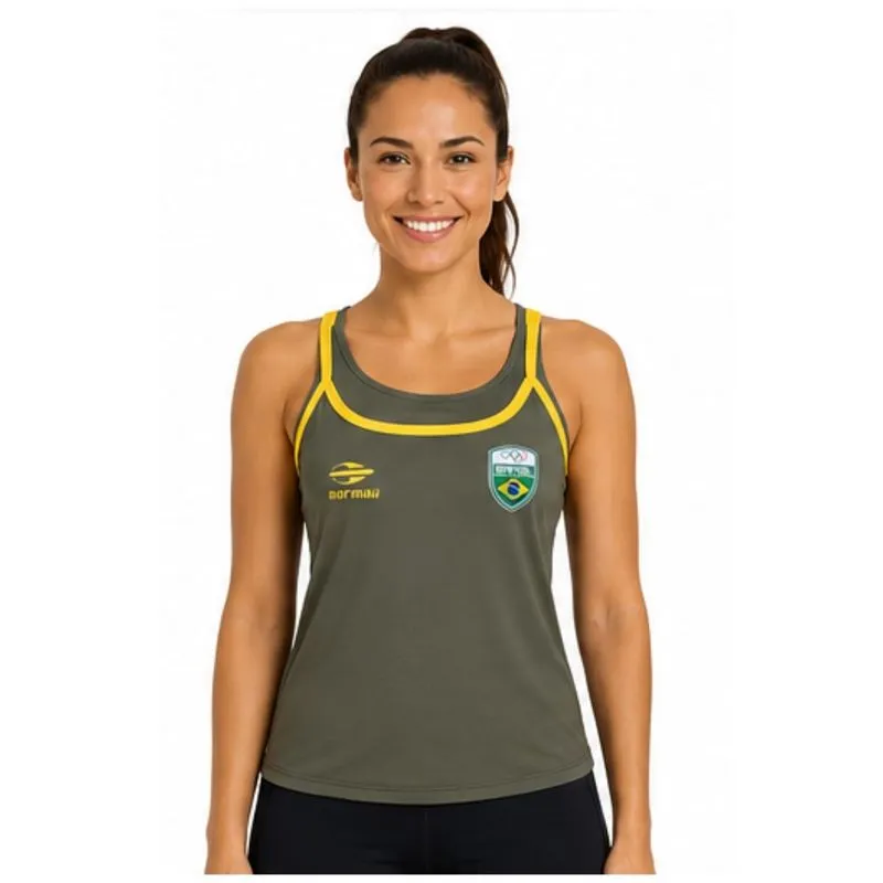 Regata Feminina Time Brasil Mormaii GG / Verde Militar