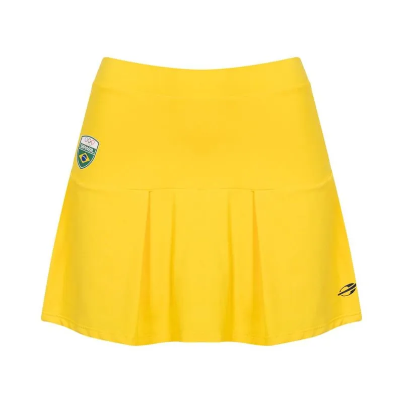 Saia Com Shorts Feminino Time Brasil Mormaii G / Amarelo