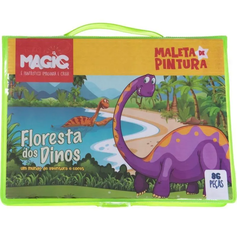 Maleta Para Pintura Dinossauros 86 Pecas