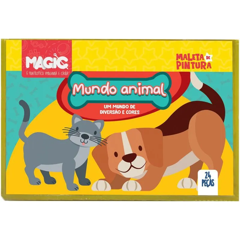 Maleta Para Pintura Mundo Animal 24 Pecas