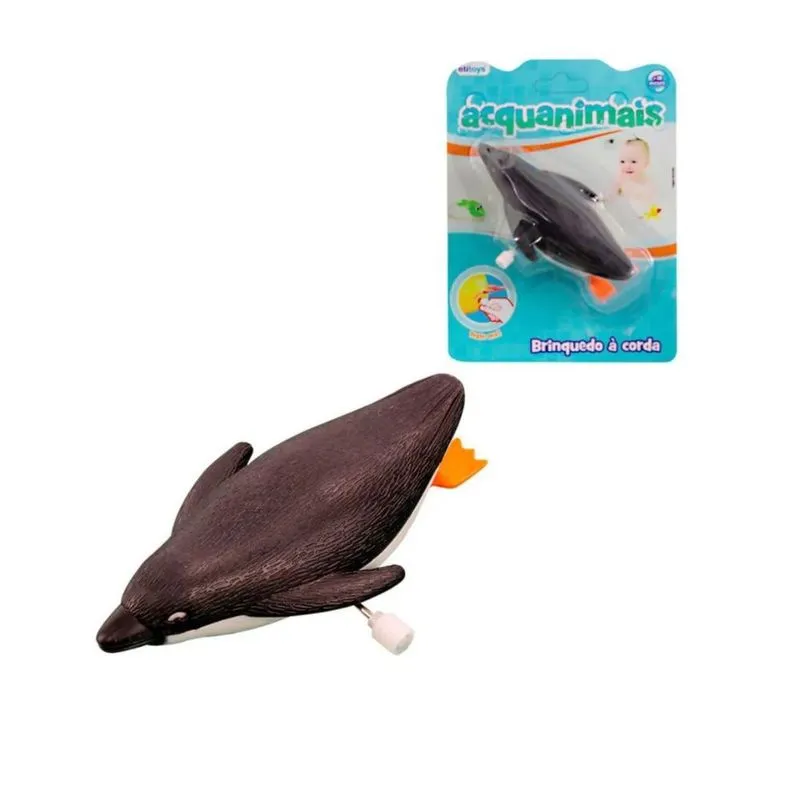 Hora do Banho Pinguim de Corda 12 Cm