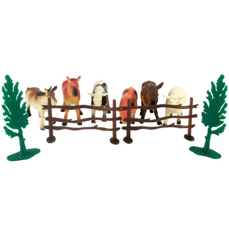 Brinquedo Infantil Kit Animais Da Fazenda 10 Peças Em Pvc