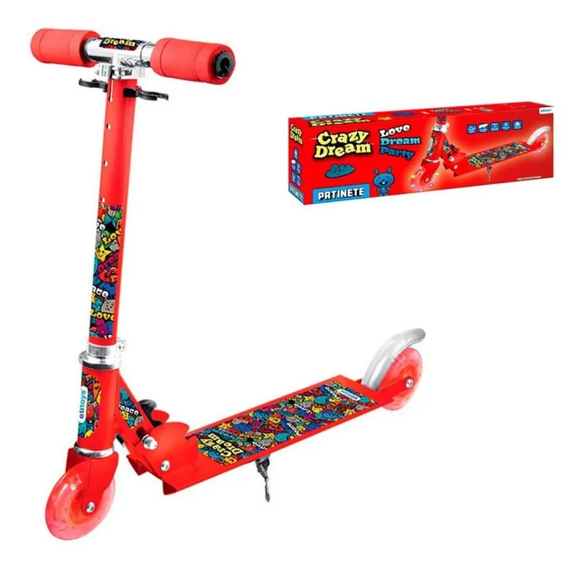 Patinete infantil desenhos dobravel 2 rodas bbr toys etilux