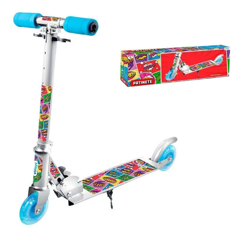 Patinete infantil desenhos dobravel 2 rodas bbr toys etilux