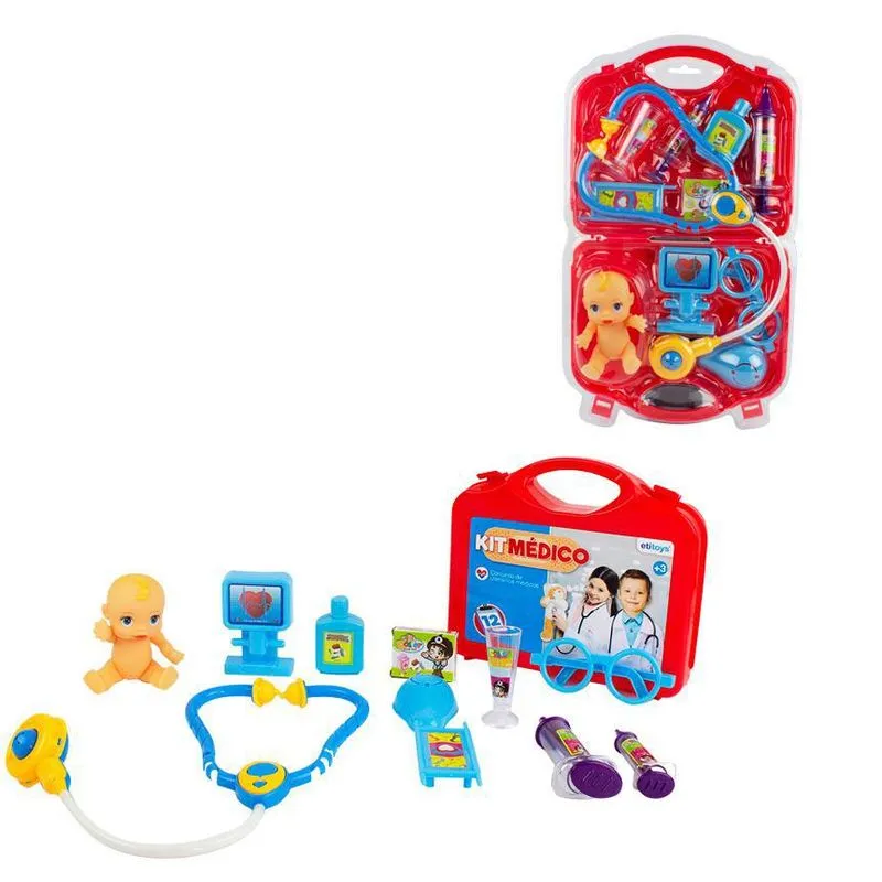 Kit Médico Maleta 12 Peças - Etitoys