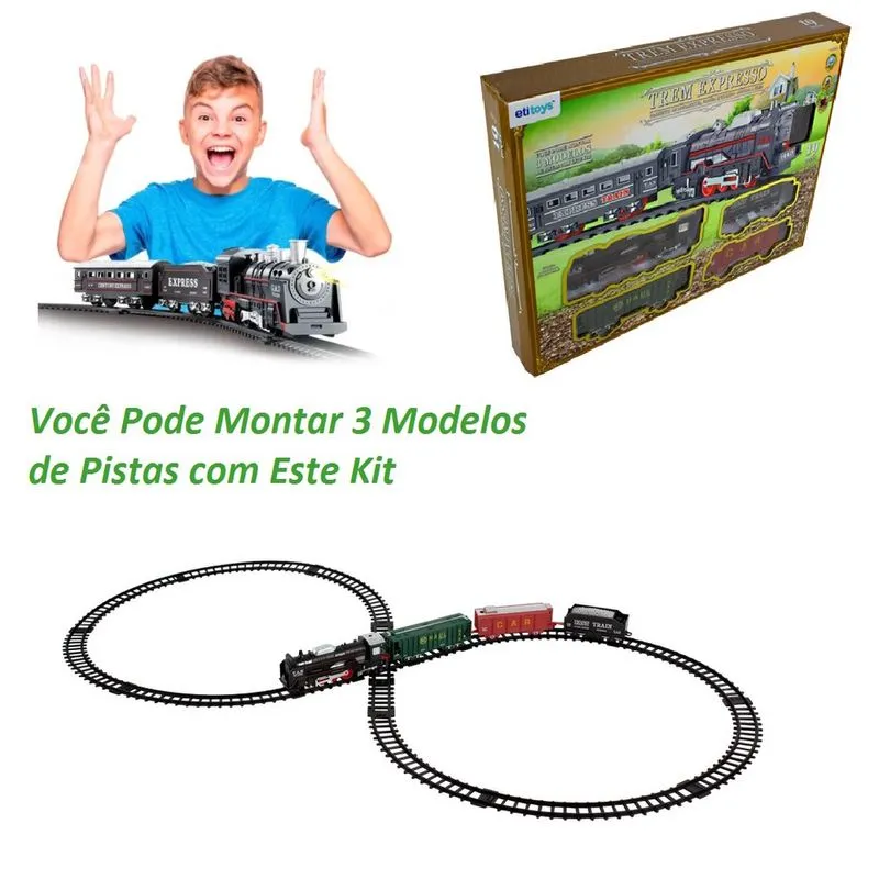 Ferrorama Trem Locomotiva Luz E Som Brinquedo Trenzinho