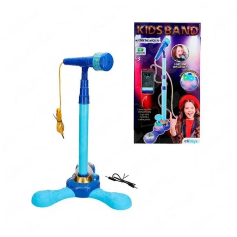 Microfone C/ Pedestal e Luz 88,5cm