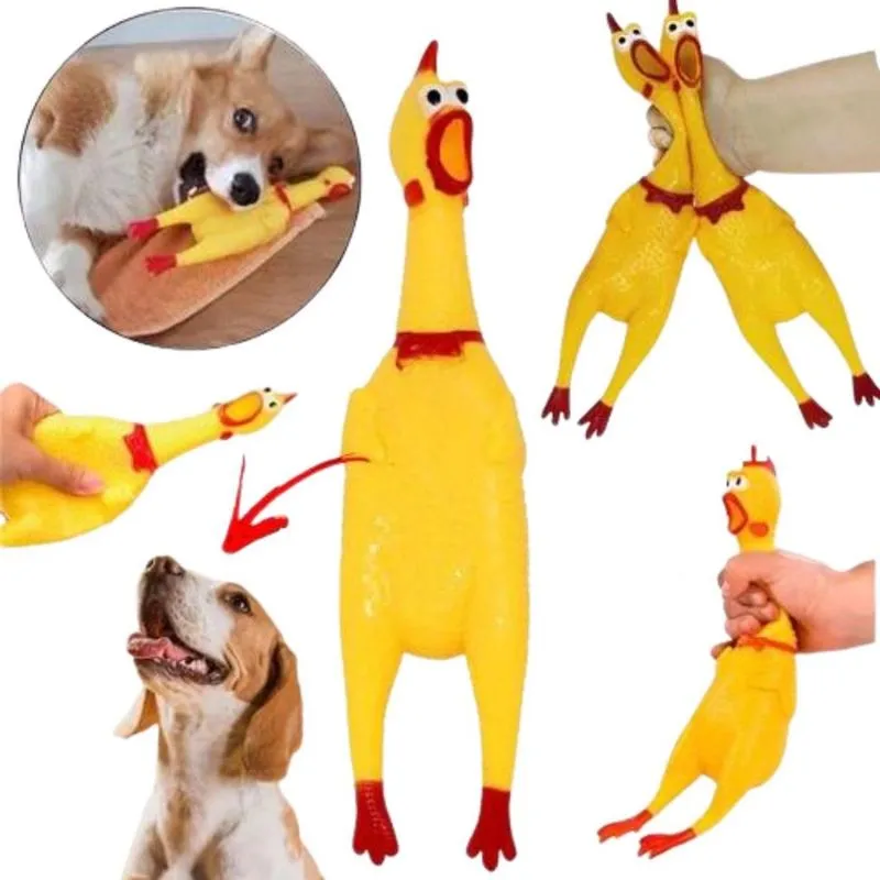 Frango Galinha Borracha Para Morder Brinquedo Cães Mordedor