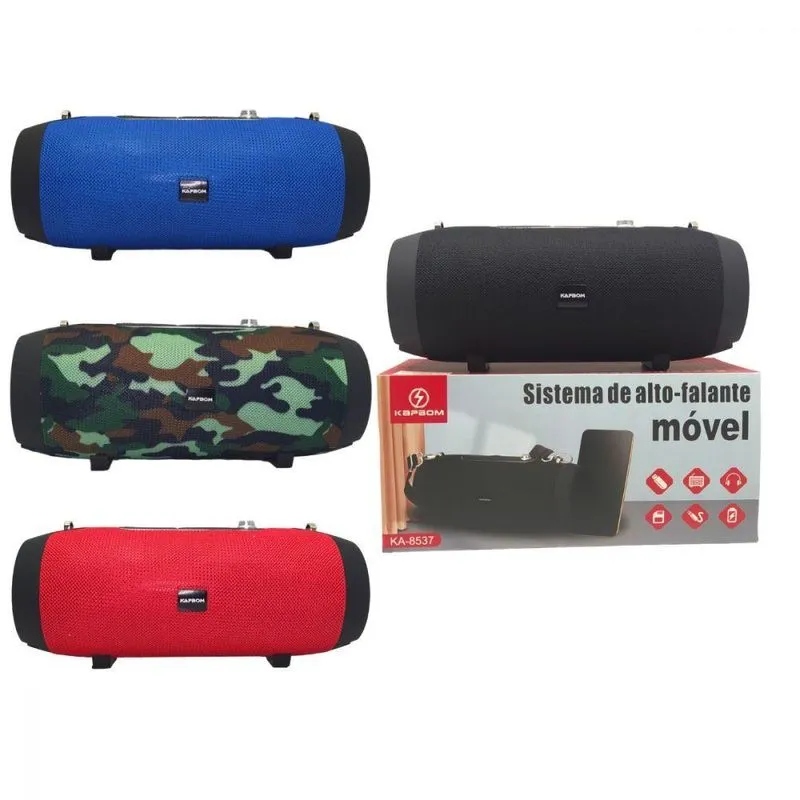 Caixa De Som Portátil Kapbom Ka-8537 5w Bluetooth 5.0 Com Alça Tecido