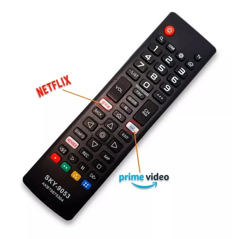 Controle Remoto Compatível com TV LG Smart Netflix Amazon Prime Movies FBG- 9053