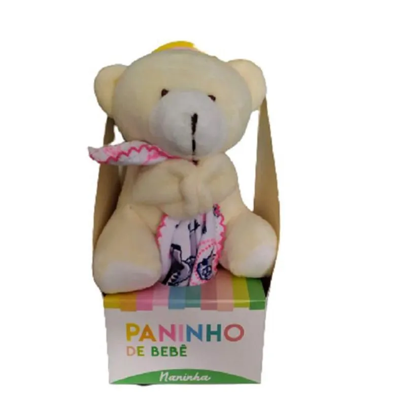 Naninha Para Bebê Ursinha Palha Com Rosa