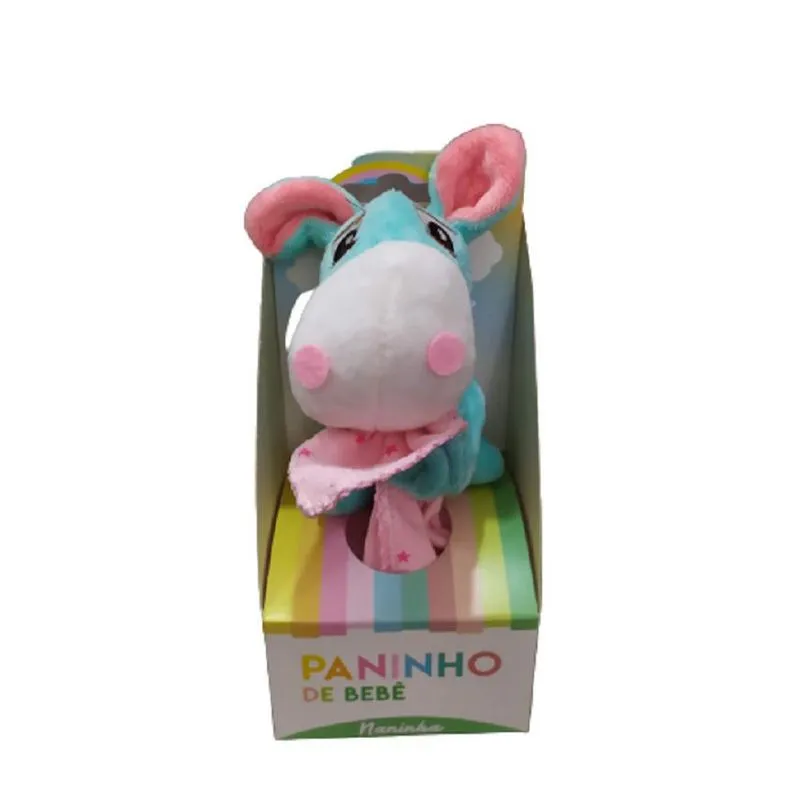 Naninha Para Bebê Cavalinho Azul Com Rosa