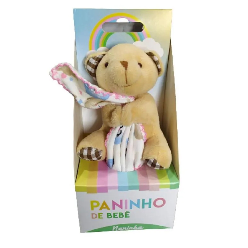 Naninha Para Bebê Ursinha Marrom Xadrez Menina