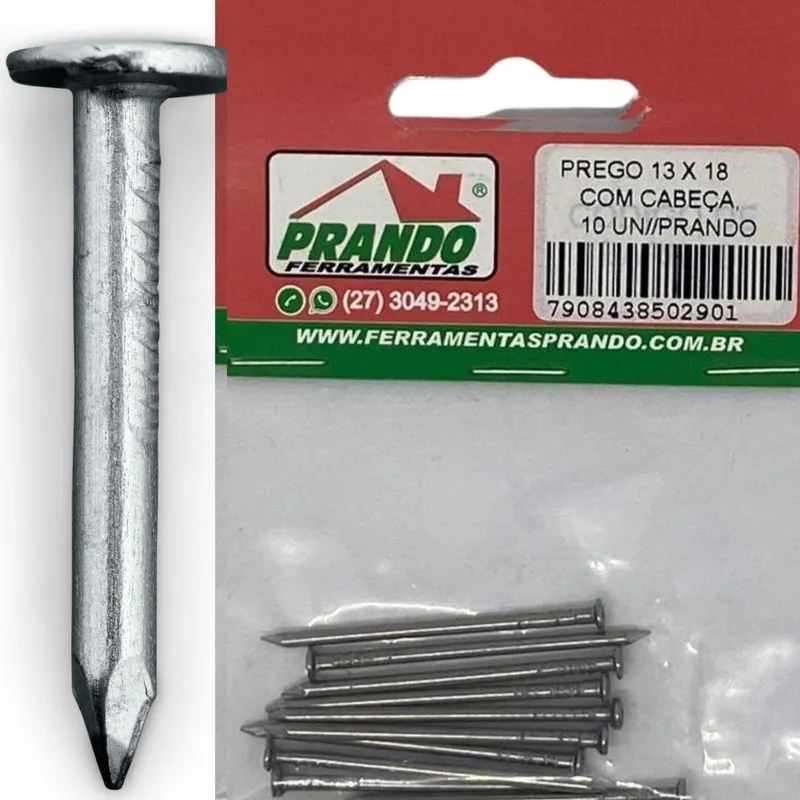 Prego 13 X 18 Com Cabeça - 10 Unidades Prando
