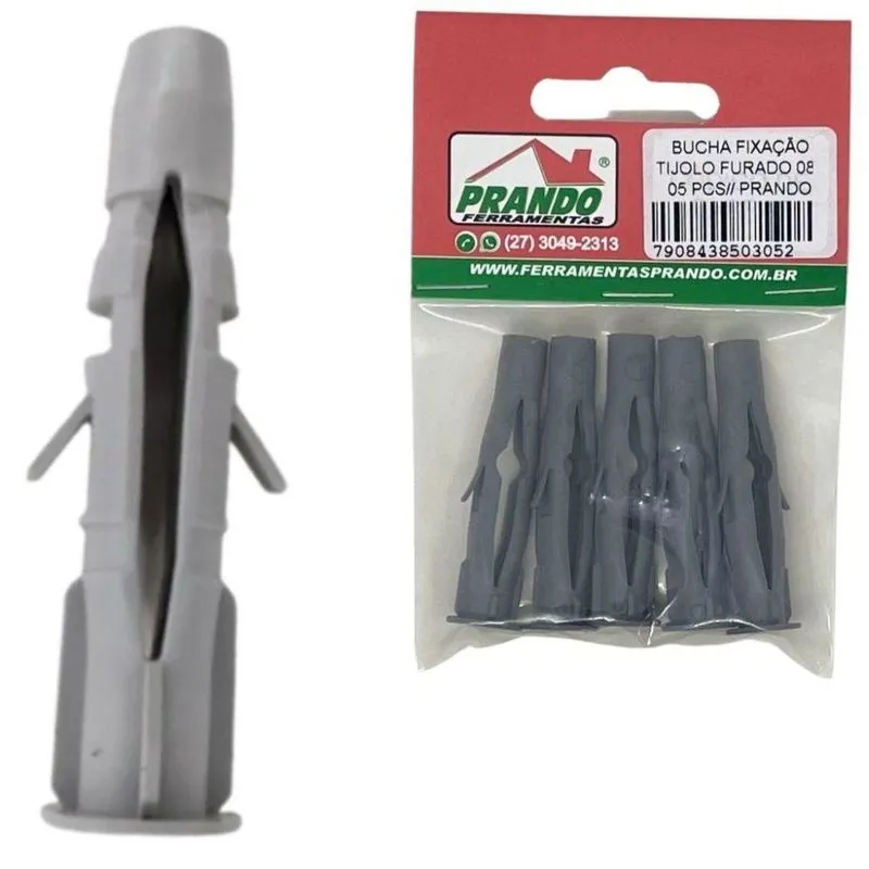 Bucha De Fixação Tijolo Furado 08 - 05 Peças