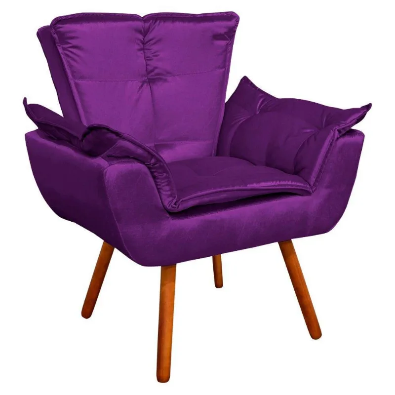 Poltrona Opala Acetinado Castanho Roxo