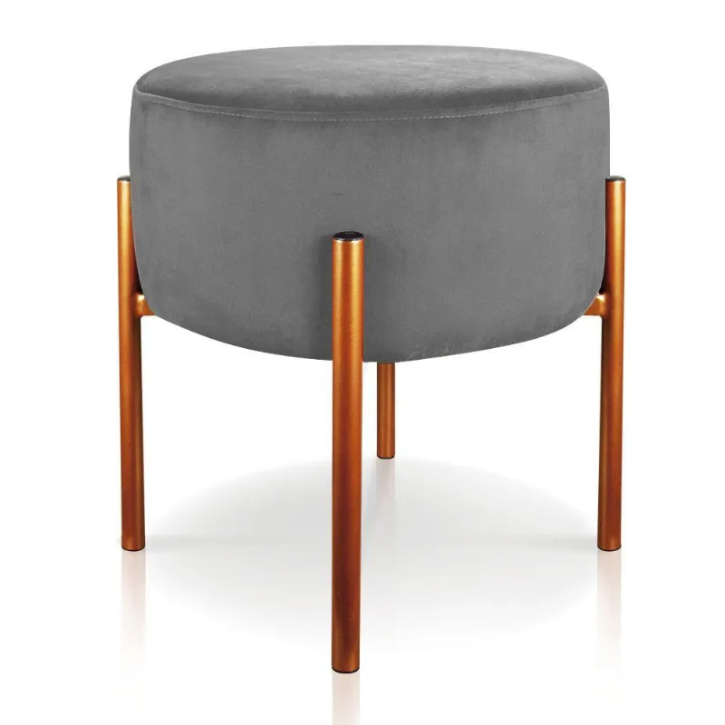Puff Iron Suede Base Cobre Palito Grafite