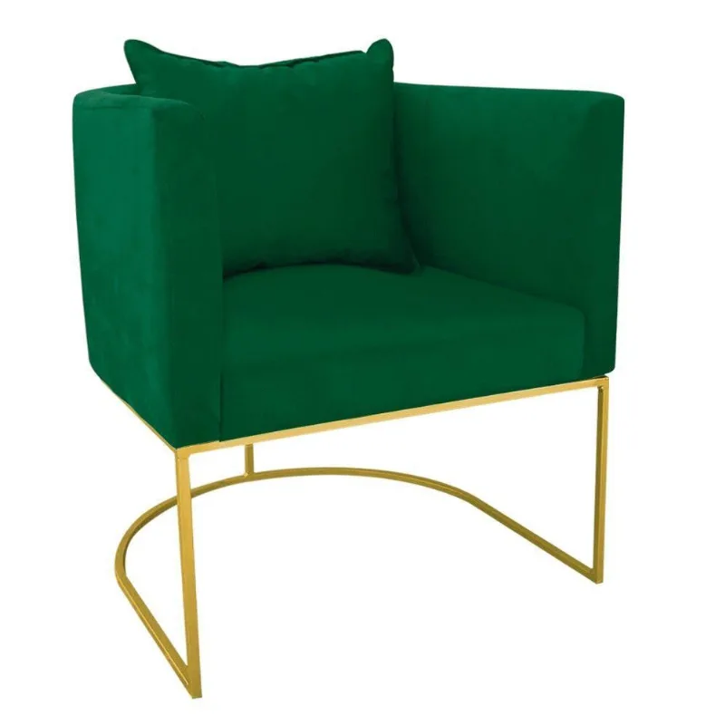 Poltrona Paola Verde Base Metálica Dourado