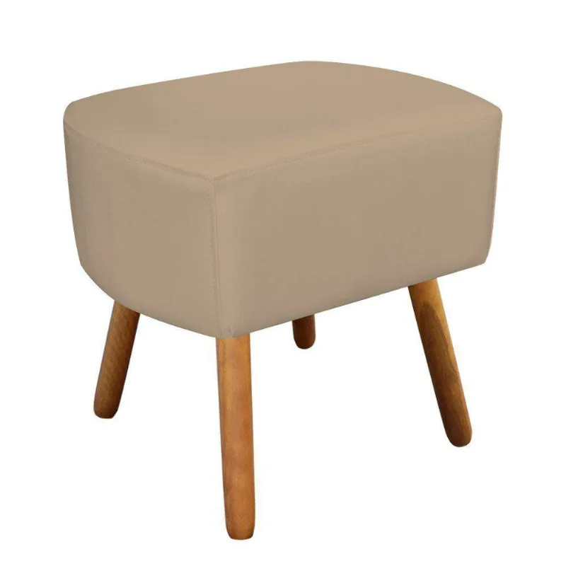 Puff Decorativo Curvo Agatha Corino Bege D´rossi