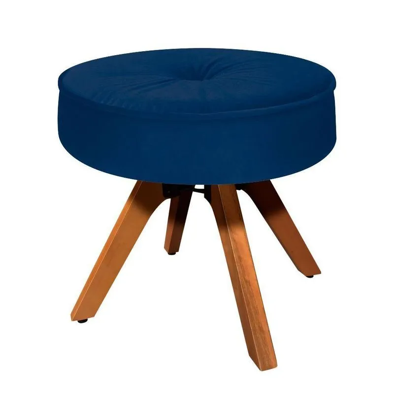 Puff Decorativo Julia Redondo Suede Azul Marinho