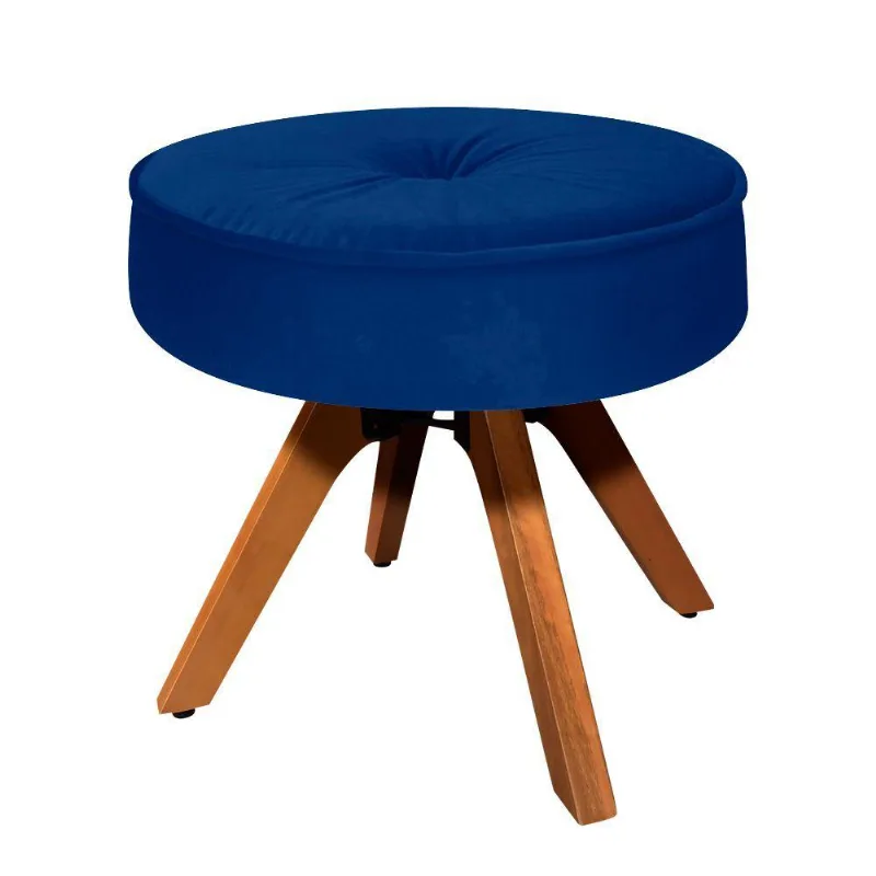 Puff Decorativo Julia Redondo Suede Azul Royal