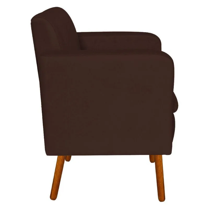 Kit 01 Namoradeira E 02 Poltronas Emília Suede Marrom