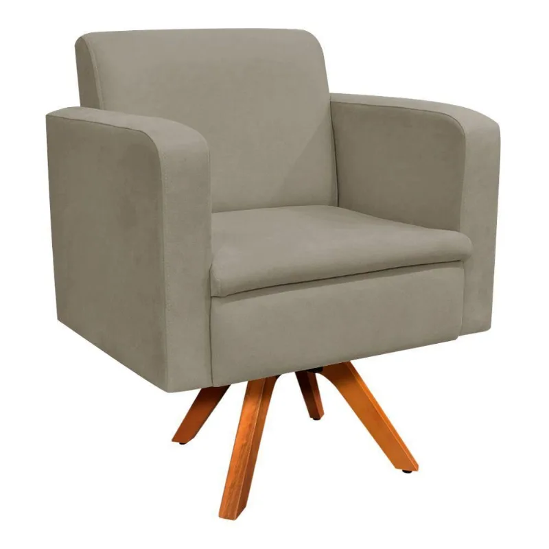 Kit 01 Namoradeira E 02 Poltronas Emília Suede Marrom Rato