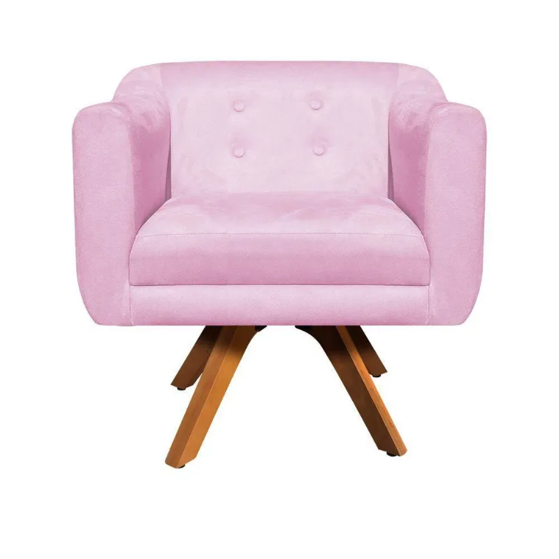 Poltrona Giratória Julia Mm30 Rosa Bebê