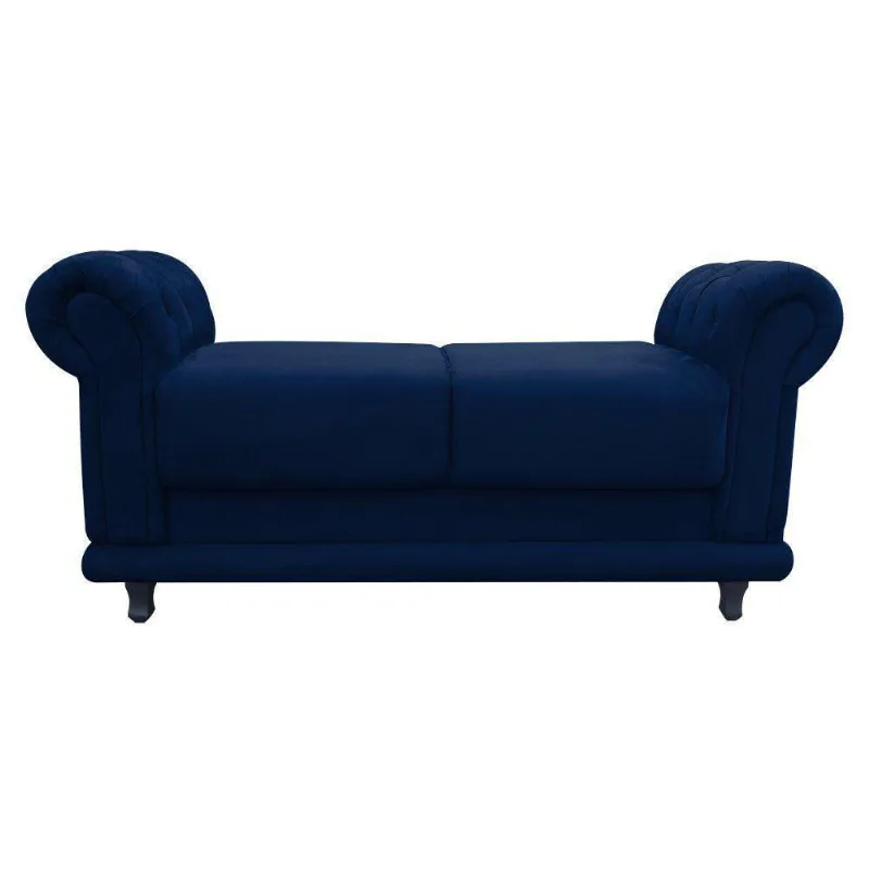 Recamier Barcelona Namoradeira Suede Azul Marinho D'Rossi